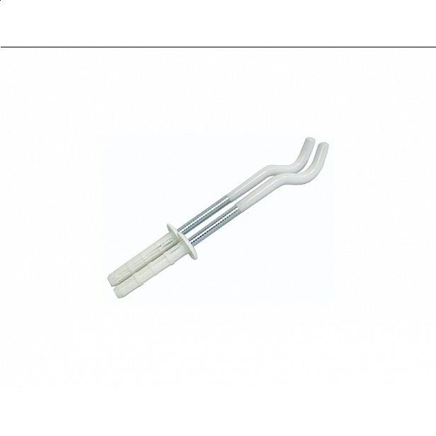 Конзола с дюбел за радиатор бяла 9х195 мм, к-кт 2 бр. (тефлоново покритие)