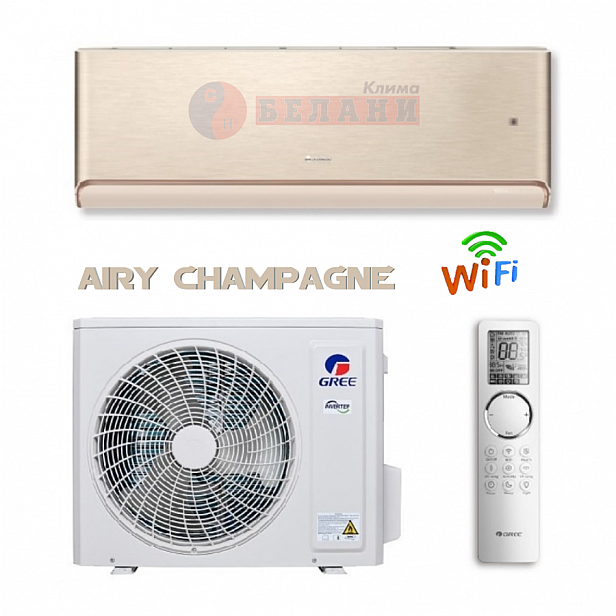 Gree Airy GWH12AVCXD / K6DNA1A - шампанско, WI-FI, 12000 BTU, Клас A+++ Gree Airy GWH12AVCXD / K6DNA1A - шампанско, WI-FI, 12000 BTU, Клас A+++