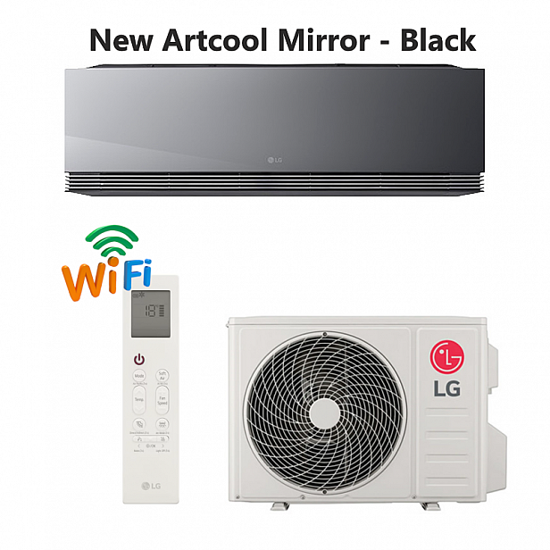 LG AI Artcool Mirror/ Black AA09SP.NS1 / AA09SP.U18 WI-FI, 9000 BTU, Клас A+++ LG AI Artcool Mirror/ Black AA09SP.NS1 / AA09SP.U18 WI-FI, 9000 BTU, Клас A+++
