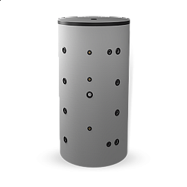 Неемайлиран буферен съд 1000 л. с неръждаема гофрирана серпентина