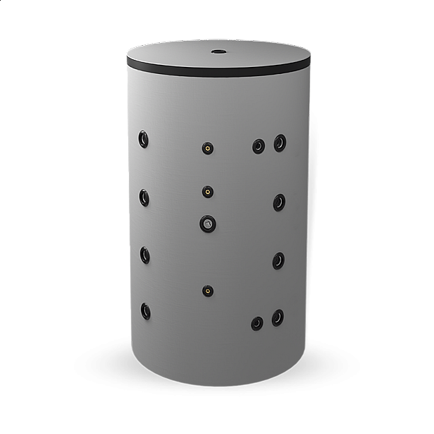 Неемайлиран буферен съд 750 л. с неръждаема гофрирана серпентина