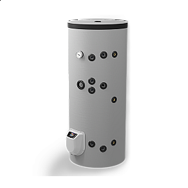 Бойлер стоящ 200 л, ЕЛДОМ, две серпентини, електронно управление, неръждаем