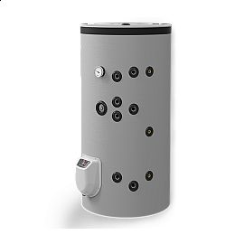 Бойлер стоящ 300 л, ЕЛДОМ, две серпентини, електронно управление, неръждаем