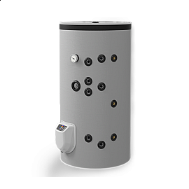 Бойлер стоящ 300 л, ЕЛДОМ, две серпентини, електронно управление, емайлиран