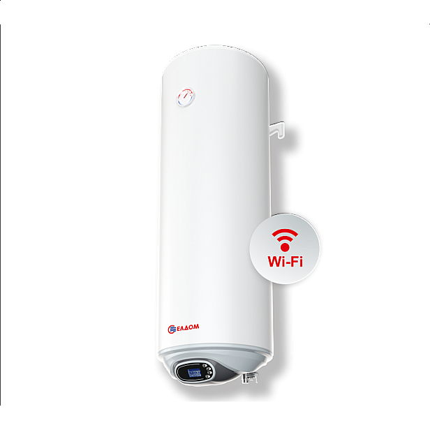 Бойлер ЕЛДОМ 80, 3 KW с интелигентно Wi-Fi електронно управление, емайлиран, голям диаметър