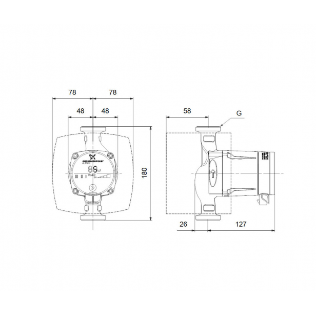 Циркулационна помпа Grundfos Alpha1 L 32-60, 180мм Циркулационна помпа Grundfos Alpha1 L 32-60, 180мм