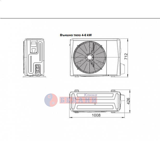 Термопомпа въздух-вода Split Hyundai HYHB-A 60/CD30GN8-B // HYHA-V6W/D2N8-B